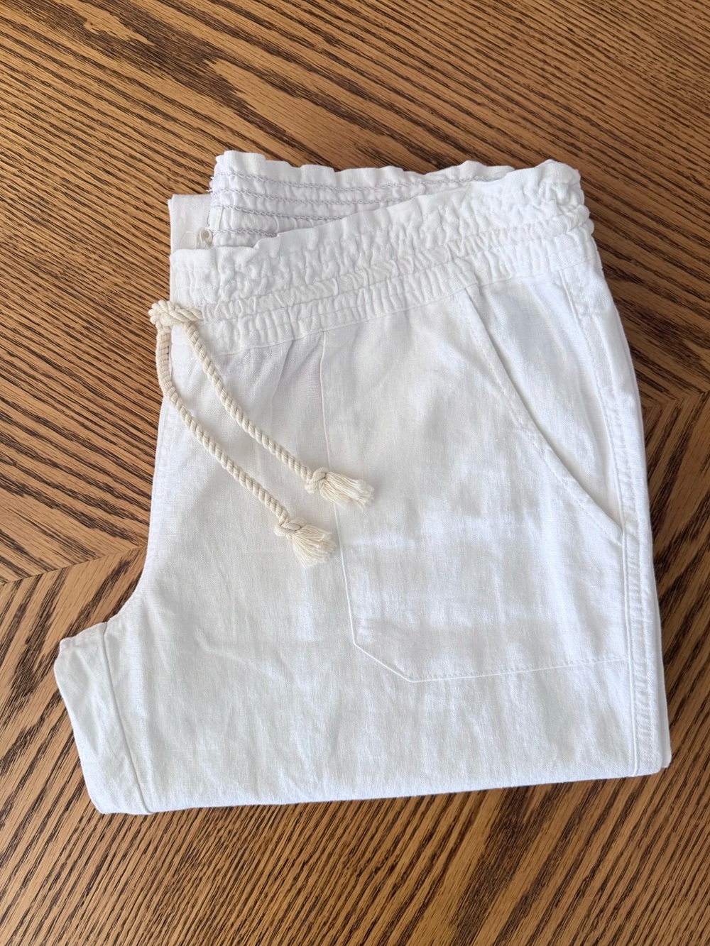 ROXY Oceanside Linen Blend Wide Leg Pants - Sea Salt White - Picture 7 of 10